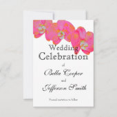 elegante Roze waterverf Orchidee schilderij bloemi Save The Date (Voorkant)