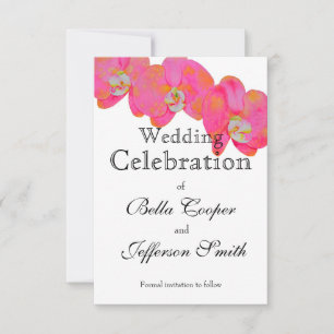 elegante Roze waterverf Orchidee schilderij bloemi Save The Date