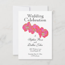 Elegante Roze waterverf Orchidee schilderij Kaart