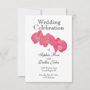 Elegante Roze waterverf Orchidee schilderij Kaart