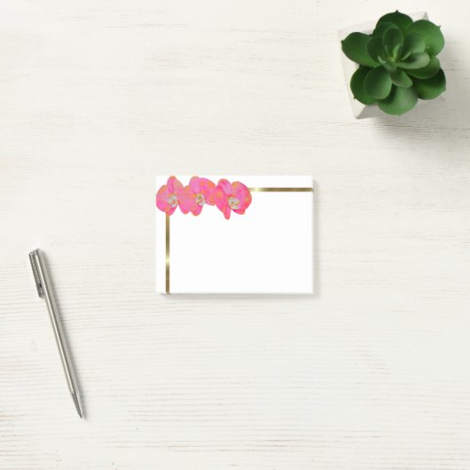 Elegante Roze waterverf Orchidee schilderij Post-it® Notes (Kantoor)