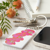 Elegante roze waterverf orchidee schilderij tropis sleutelhanger (Voorkant Rechts)