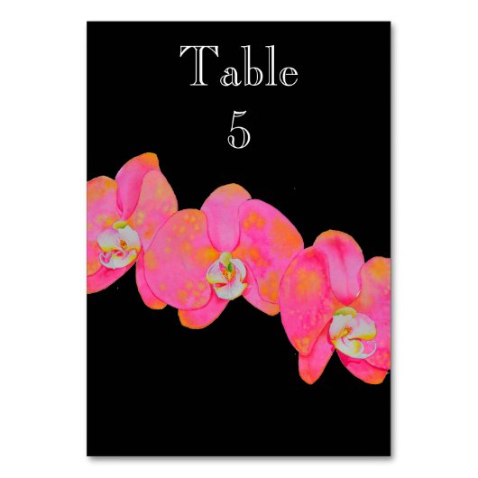 Elegante roze waterverf orchidee schildering kaart (Voorkant)