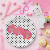 Elegante roze waterverf orchideeën | polka dots papieren bordje (Feest)