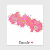 Elegante roze waterverf Orchideeën tropische bloem Sticker (Vel)
