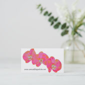 Elegante roze waterverf orchideeën tropische bloem visitekaartje (Staand voorkant)