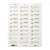 Elegante Roze Waterverf Pioenroos Etiket (Full Sheet)