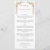 Elegante roze waterverf rozen Script Wedding Menu (Voorkant)
