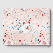 Elegante roze Waterverf rustieke bloemenkrans Gastenboek (Achterkant)