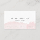 Elegante Roze Waterverf Salon Loyalty Kaart Visitekaartje (Achterkant)