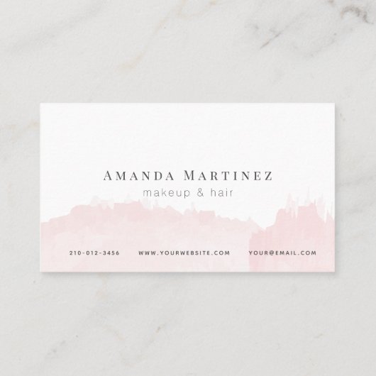 Elegante Roze Waterverf Salon Loyalty Kaart Visitekaartje (Achterkant)
