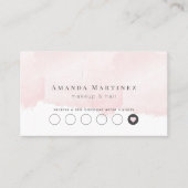 Elegante Roze Waterverf Salon Loyalty Kaart Visitekaartje (Voorkant)