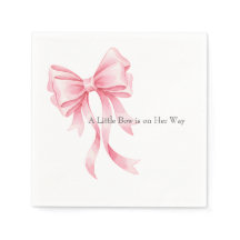 Elegante Roze Waterverf Strik Baby Shower