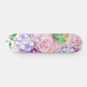  elegante roze waterverf trendy bloemen persoonlijk skateboard (Horizontaal)