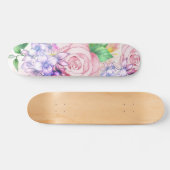  elegante roze waterverf trendy bloemen persoonlijk skateboard (Horizontaal)