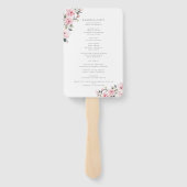 Elegante Roze Waterverf Trouwprogramma Hand Fan Handwaaier (Achterkant)