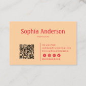 Elegante roze Wavy grens voor vrouwen | beroeps Visitekaartje (Achterkant)