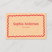 Elegante roze Wavy grens voor vrouwen | beroeps Visitekaartje (Voorkant)