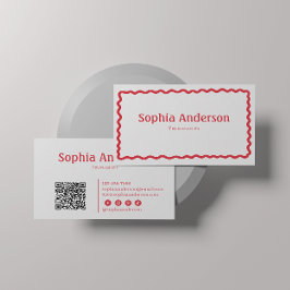 Elegante roze Wavy grens voor vrouwen | beroeps Visitekaartje