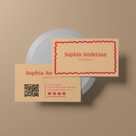 Elegante roze Wavy grens voor vrouwen | beroeps Visitekaartje