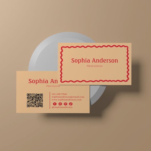 Elegante roze Wavy grens voor vrouwen | beroeps Visitekaartje