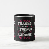 Elegante Roze Wervelpatroon Typografie Tweekleurig Mok (Midden)