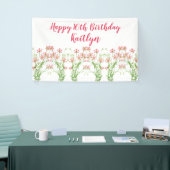 Elegante Roze Wildbloemen 16e verjaardag Persoonli Spandoek (Beurs)