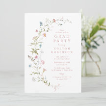 Elegante Roze Wilde Bloem Rustieke Boho Afstudeerf