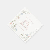 Elegante Roze Wilde Bloem Rustieke Boho Baby Showe Servet (Hoek)