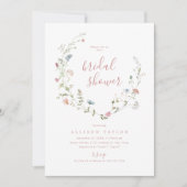 Elegante Roze Wilde Bloem Rustieke Boho Bruiloftsb Kaart (Voorkant)