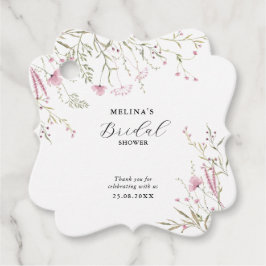 Elegante Roze Wilde Bloemen Bruidscadeau  Bedankjes Labels