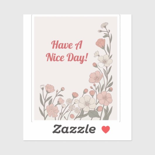 Elegante Roze Wilde Bloemenschildering Rand Sticker (Vel)