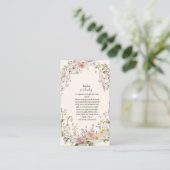Elegante Roze Wildflower Boho Boeken voor Baby Informatiekaartje (Staand voorkant)