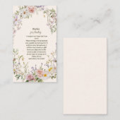Elegante Roze Wildflower Boho Boeken voor Baby Informatiekaartje (Voorkant / Achterkant)