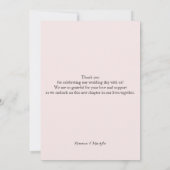 Elegante roze Wildflower Waterverf Kunst Bedankkaart (Achterkant)