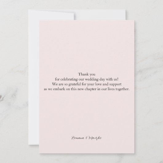 Elegante roze Wildflower Waterverf Kunst Bedankkaart (Achterkant)