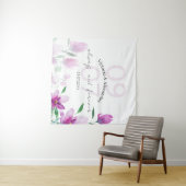 Elegante roze Wildflower Waterverf Kunst Wandkleed (In Situ (horizontaal))