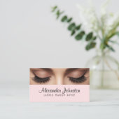 Elegante Roze Wimper Make-up Artiest QR Code Visitekaartje (Staand voorkant)