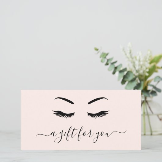 Elegante Roze Wimpers Cadeaubon (Staand voorkant)