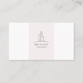 Elegante Roze Wit Makelaar Foto Agent Visitekaartje (Voorkant)