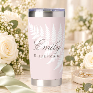 Elegante Roze Wit Varentruin Bruidsmeisje Geïsoleerde Drinkbeker