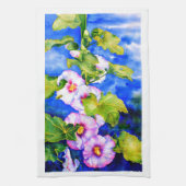 Elegante roze witte aquarel bloementuin theedoek (Verticaal)
