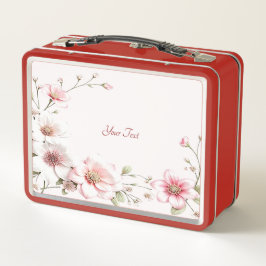 Elegante Roze Witte Bloem Lunchbox