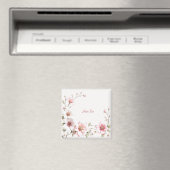 Elegante roze witte bloem magneet (Insitu (Vaatwasser))