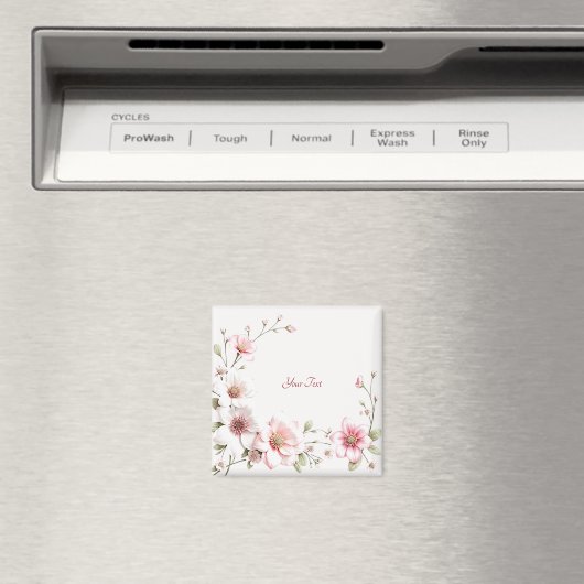 Elegante Roze Witte Bloem Magneet (Insitu (Vaatwasser))