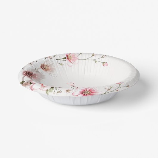 Elegante roze witte bloem papieren kommen (Gebogen)