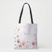 Elegante Roze Witte Bloem Tassen Tas (Voorkant)