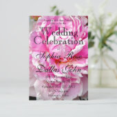 Elegante roze witte bloemen pioenen kaart (Staand voorkant)