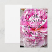 Elegante roze witte bloemen pioenen kaart (Voorkant / Achterkant)