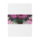 Elegante roze witte bloemen pioenen uitnodigingen wikkel (Achterkant Voorbeeld)